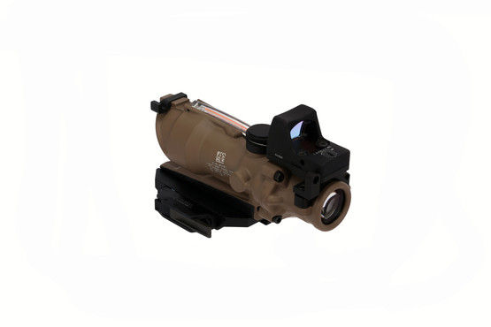 Trijicon ACOG FDE prism scope with red dot sight combo and QD lever